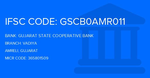 Gujarat State Cooperative Bank Vadiya Branch IFSC Code