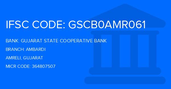 Gujarat State Cooperative Bank Ambardi Branch IFSC Code