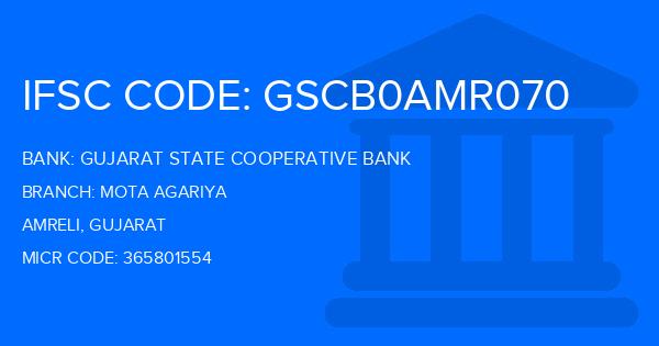 Gujarat State Cooperative Bank Mota Agariya Branch IFSC Code