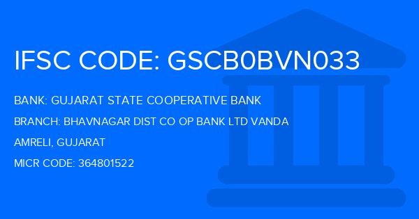 Gujarat State Cooperative Bank Bhavnagar Dist Co Op Bank Ltd Vanda Branch IFSC Code