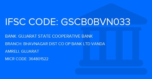 Gujarat State Cooperative Bank Bhavnagar Dist Co Op Bank Ltd Vanda Branch IFSC Code