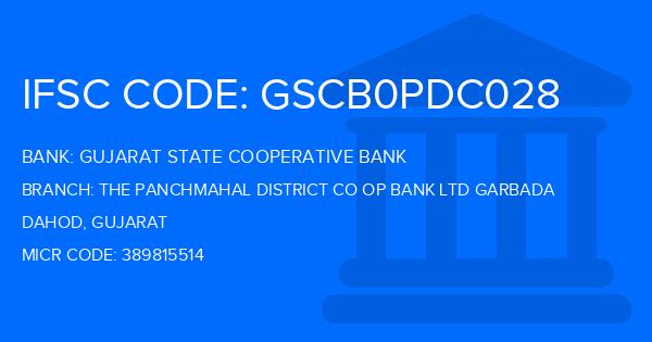 Gujarat State Cooperative Bank The Panchmahal District Co Op Bank Ltd Garbada Branch IFSC Code