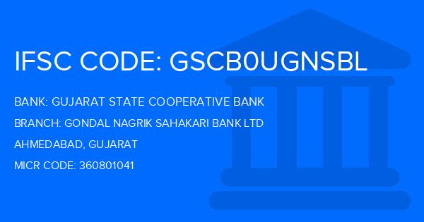 Gujarat State Cooperative Bank Gondal Nagrik Sahakari Bank Ltd Branch IFSC Code