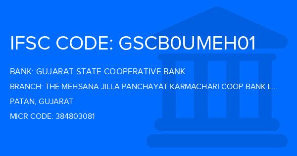 Gujarat State Cooperative Bank The Mehsana Jilla Panchayat Karmachari Coop Bank Ltd Patan Branch IFSC Code