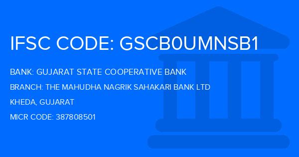 Gujarat State Cooperative Bank The Mahudha Nagrik Sahakari Bank Ltd Branch IFSC Code