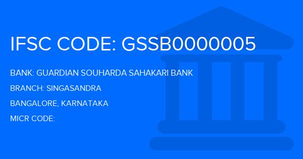 Guardian Souharda Sahakari Bank Singasandra Branch IFSC Code