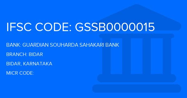 Guardian Souharda Sahakari Bank Bidar Branch IFSC Code