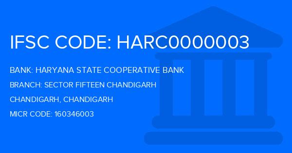 Haryana State Cooperative Bank Sector Fifteen Chandigarh Branch IFSC Code