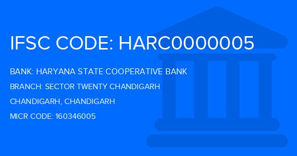 Haryana State Cooperative Bank Sector Twenty Chandigarh Branch IFSC Code