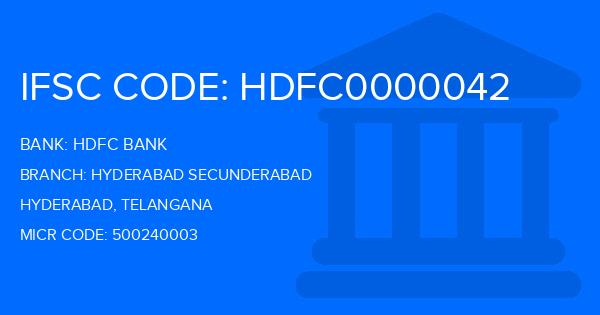 Hdfc Bank Hyderabad Secunderabad Branch IFSC Code