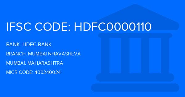 Hdfc Bank Mumbai Nhavasheva Branch IFSC Code