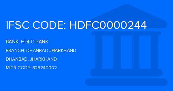 Hdfc Bank Dhanbad Jharkhand Branch IFSC Code