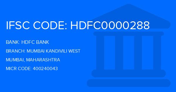 Hdfc Bank Mumbai Kandivili West Branch IFSC Code