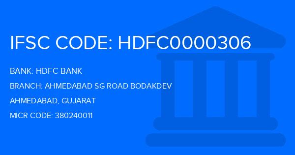 Hdfc Bank Ahmedabad Sg Road Bodakdev Branch IFSC Code