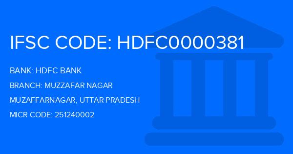 Hdfc Bank Muzzafar Nagar Branch IFSC Code
