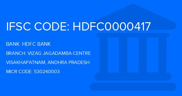Hdfc Bank Vizag Jagadamba Centre Branch IFSC Code