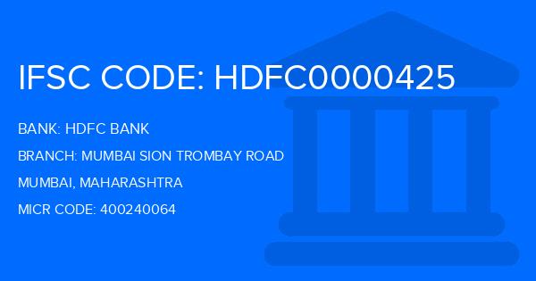 Hdfc Bank Mumbai Sion Trombay Road Branch IFSC Code