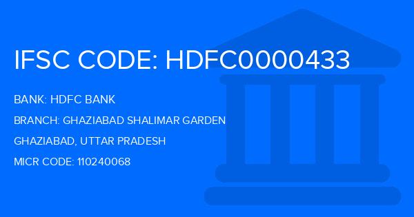 Hdfc Bank Ghaziabad Shalimar Garden Branch IFSC Code