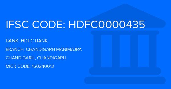 Hdfc Bank Chandigarh Manimajra Branch IFSC Code