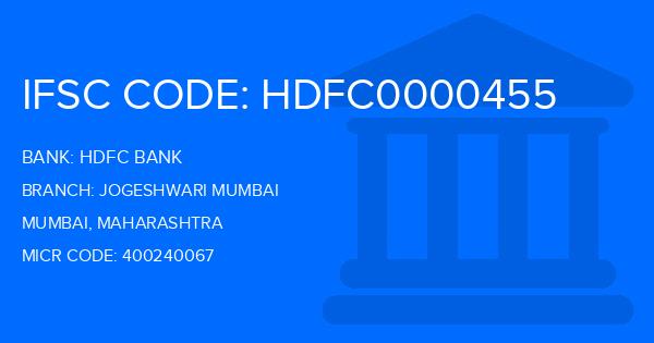 Hdfc Bank Jogeshwari Mumbai Branch IFSC Code