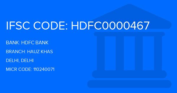 Hdfc Bank Hauz Khas Branch IFSC Code