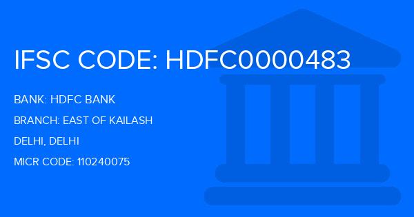 Hdfc Bank East Of Kailash Branch IFSC Code