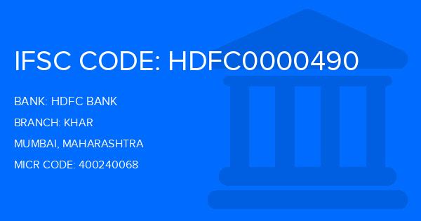 Hdfc Bank Khar Branch IFSC Code
