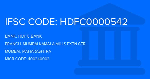 Hdfc Bank Mumbai Kamala Mills Extn Ctr Branch IFSC Code