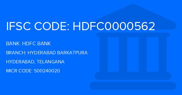 Hdfc Bank Hyderabad Barkatpura Branch IFSC Code