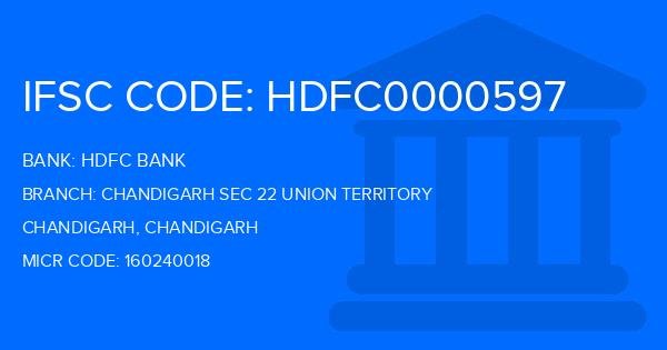 Hdfc Bank Chandigarh Sec 22 Union Territory Branch IFSC Code