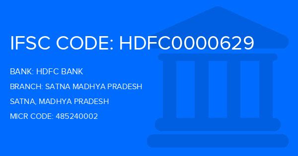 Hdfc Bank Satna Madhya Pradesh Branch IFSC Code