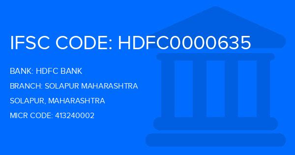 Hdfc Bank Solapur Maharashtra Branch IFSC Code