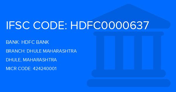 Hdfc Bank Dhule Maharashtra Branch IFSC Code