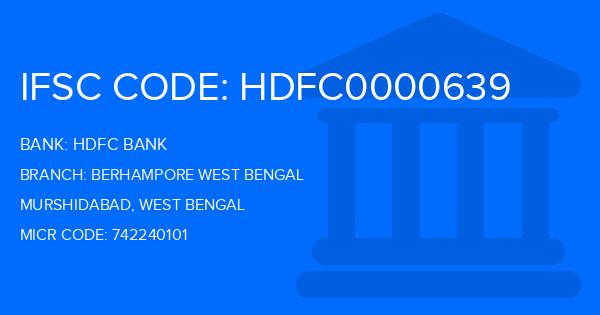 Hdfc Bank Berhampore West Bengal Branch IFSC Code