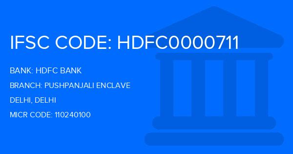 Hdfc Bank Pushpanjali Enclave Branch IFSC Code
