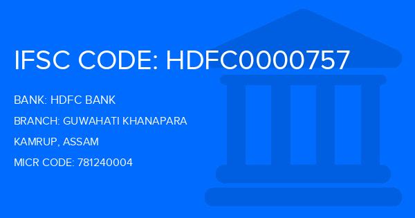 Hdfc Bank Guwahati Khanapara Branch IFSC Code