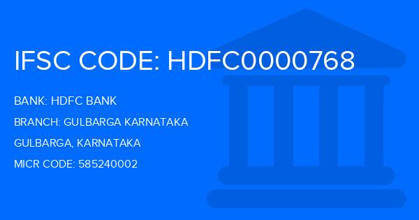 Hdfc Bank Gulbarga Karnataka Branch IFSC Code