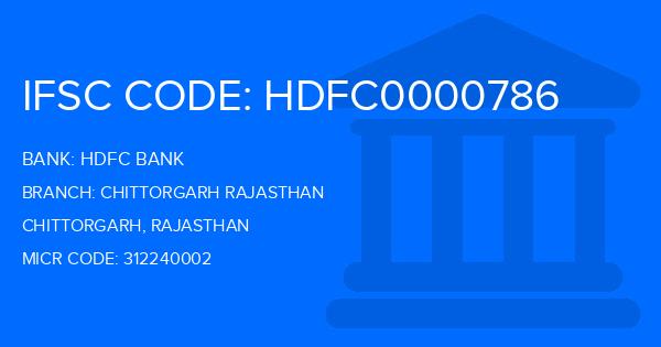 Hdfc Bank Chittorgarh Rajasthan Branch IFSC Code