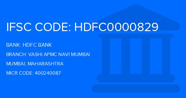 Hdfc Bank Vashi Apmc Navi Mumbai Branch IFSC Code