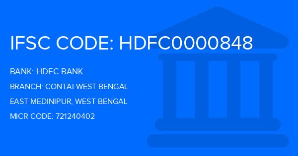 Hdfc Bank Contai West Bengal Branch IFSC Code