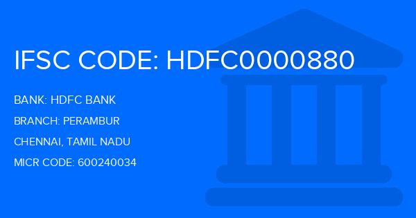 Hdfc Bank Perambur Branch IFSC Code