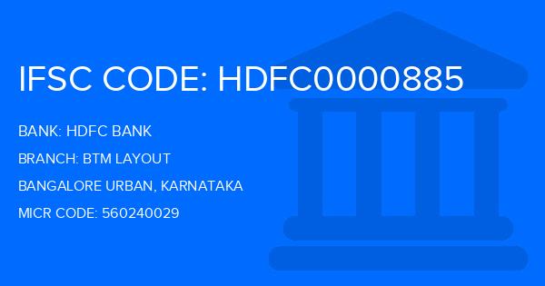 Hdfc Bank Btm Layout Branch IFSC Code