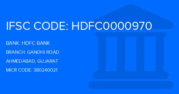 Hdfc Bank Gandhi Road Branch IFSC Code