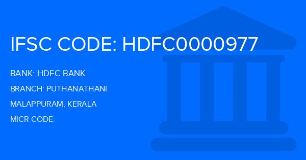 Hdfc Bank Puthanathani Branch IFSC Code