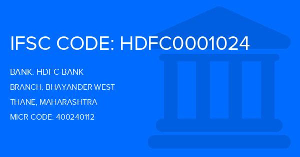 Hdfc Bank Bhayander West Branch IFSC Code