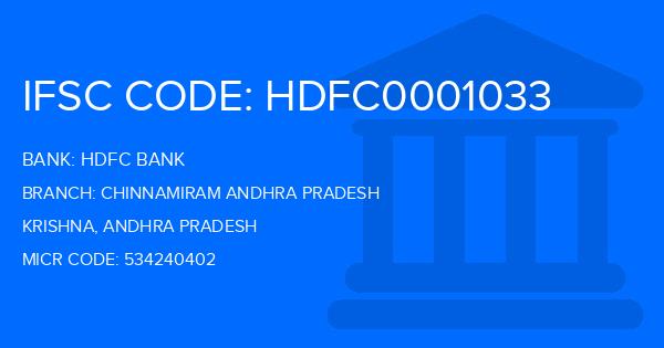 Hdfc Bank Chinnamiram Andhra Pradesh Branch IFSC Code