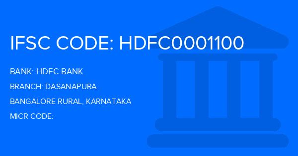 Hdfc Bank Dasanapura Branch IFSC Code
