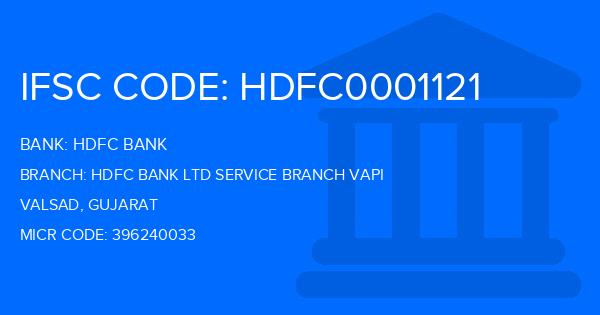 Hdfc Bank Hdfc Bank Ltd Service Branch Vapi Branch IFSC Code