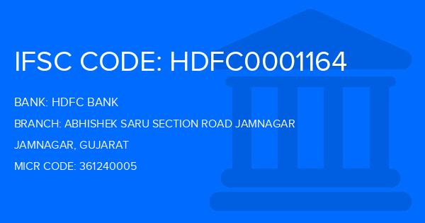 Hdfc Bank Abhishek Saru Section Road Jamnagar Branch IFSC Code