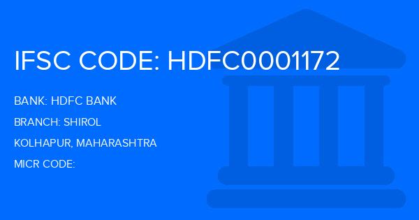Hdfc Bank Shirol Branch IFSC Code